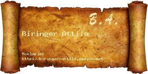 Biringer Attila névjegykártya